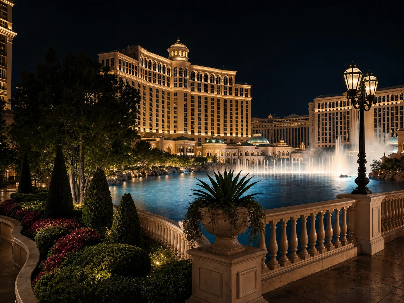Unbranded editorial illustration for Bellagio Resort & Casino