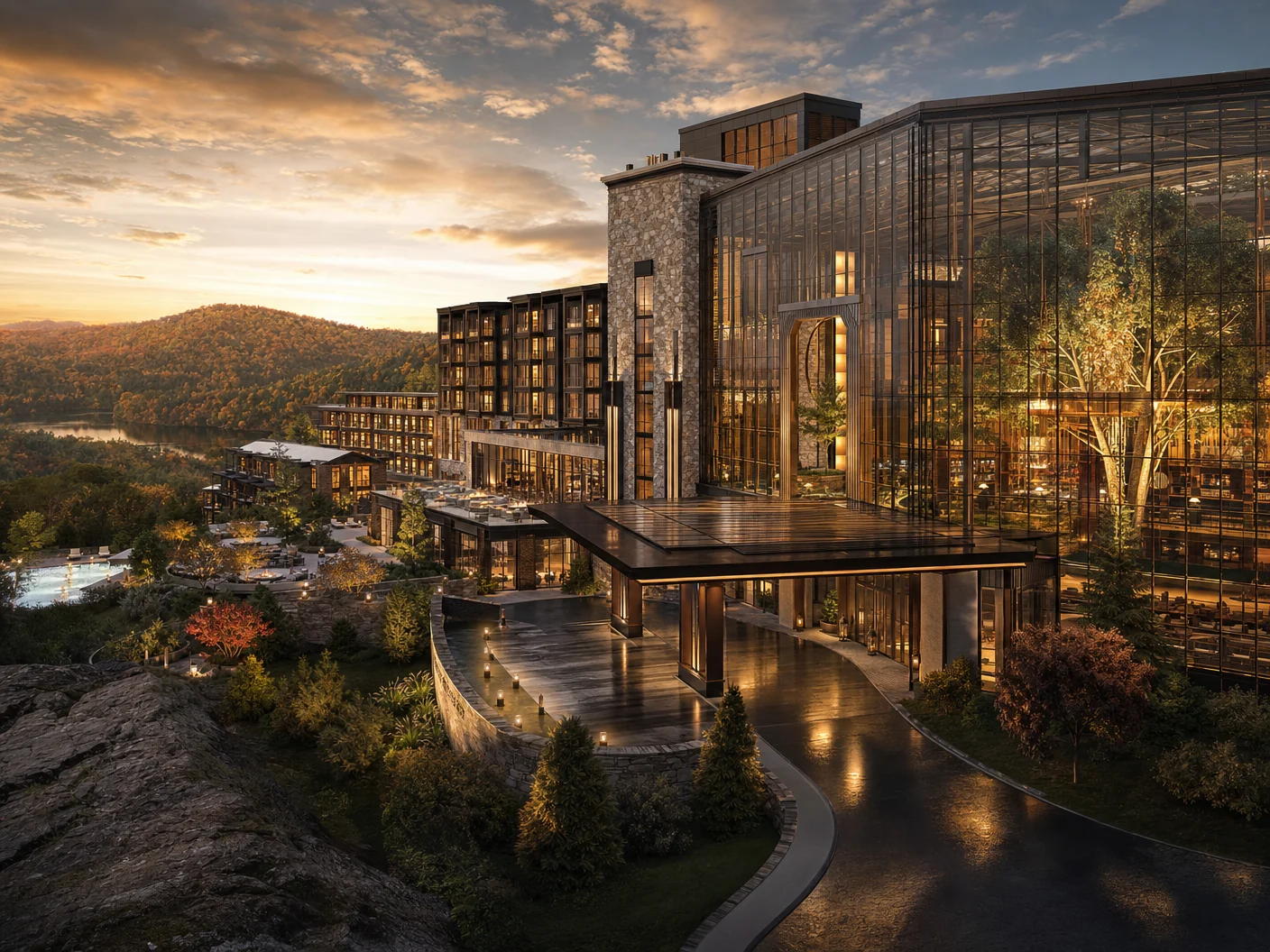 Unbranded editorial illustration for Mohegan Sun