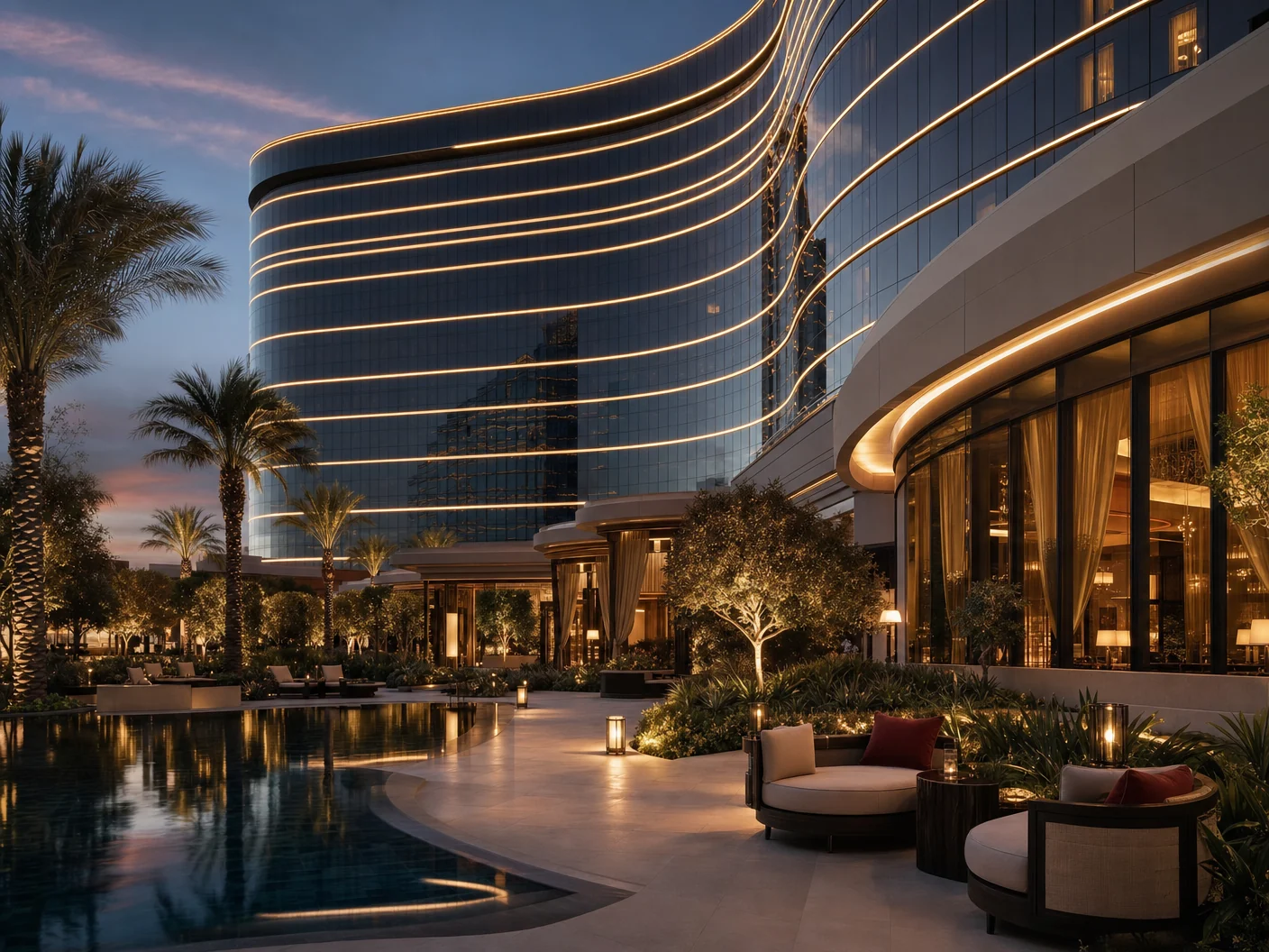 Unbranded editorial illustration for Wynn Las Vegas and Encore